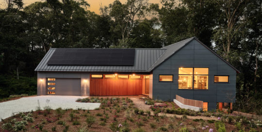 Passive House at Dusk on Cape Cod